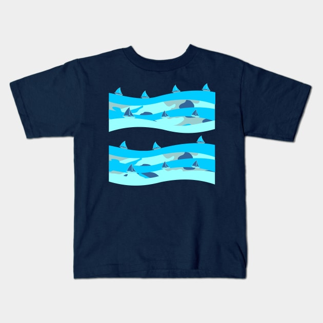 Blue Water Sailing - Tiff-any Blu Kids T-Shirt by GR8DZINE